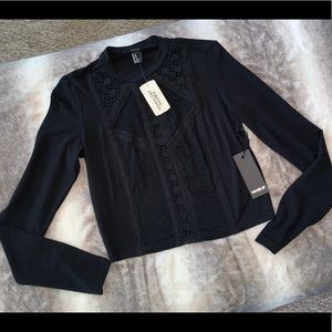 Forever 21 Black Lace Crop Top
